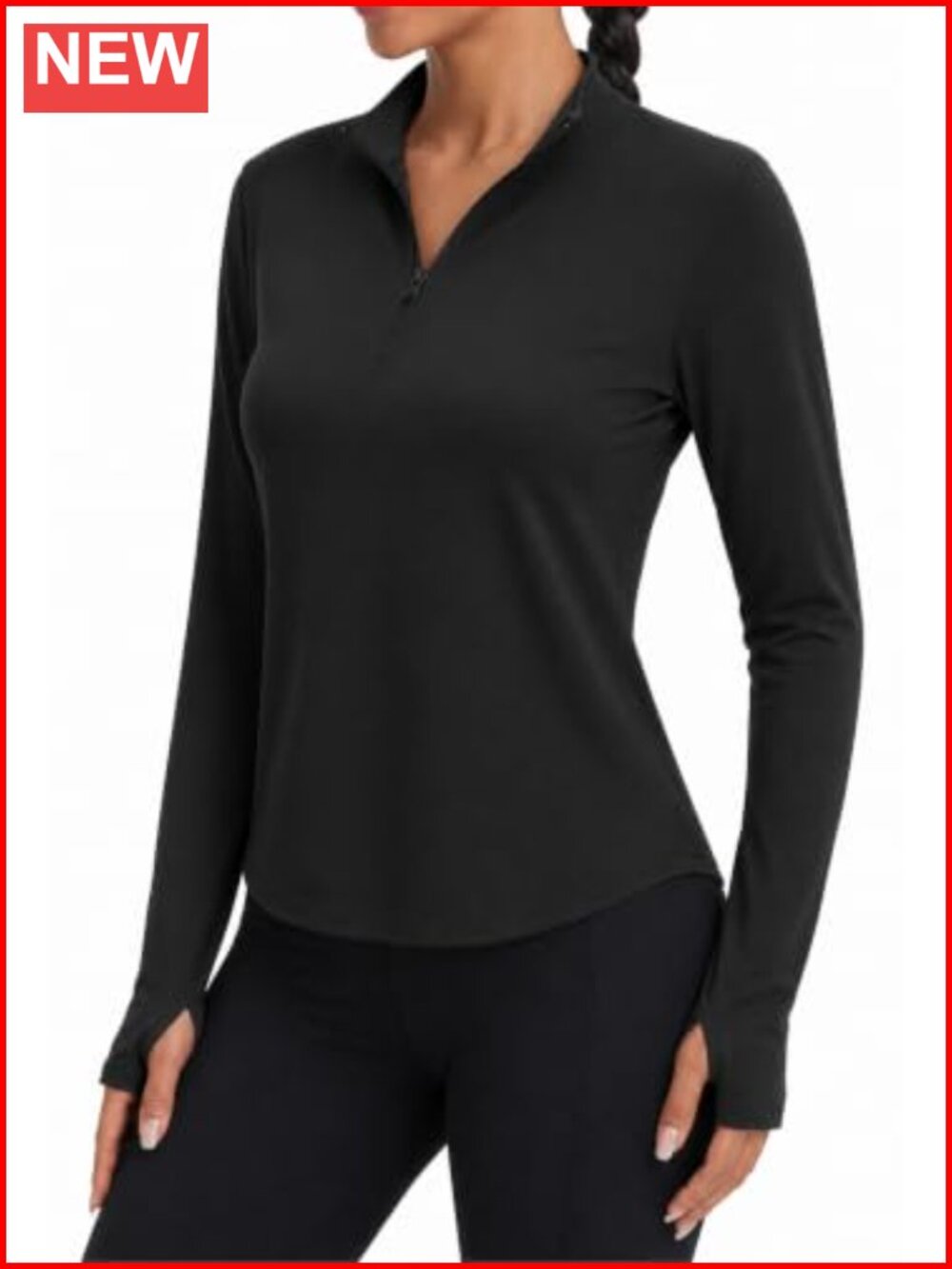 Women's 1/4 Zip Long Sleeve Pullover Workout Top Athletic Shirt